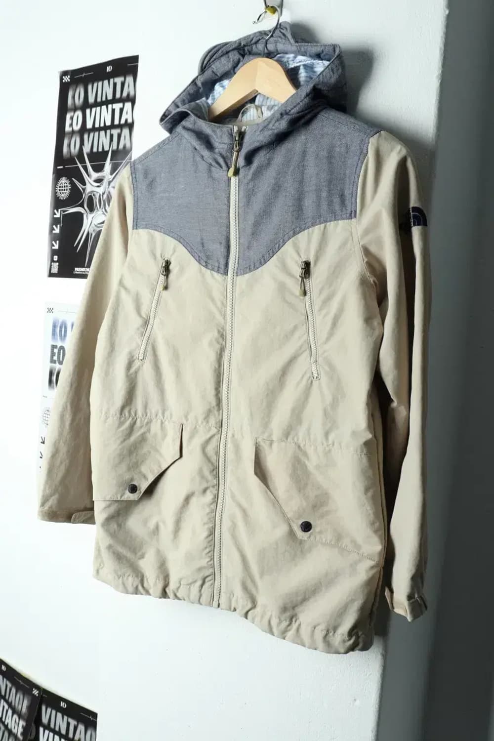 (F) 노스페이스 집업 바람막이 점퍼자켓 아동 키즈 베이지-15C92 상품이미지1