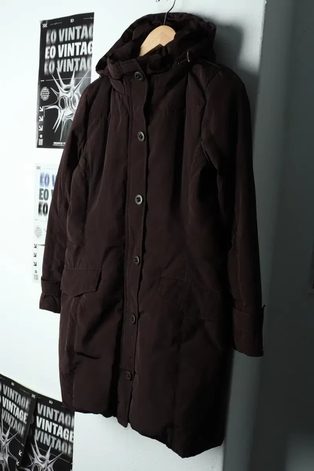 W(S-M) 타미힐피거 패딩 점퍼자켓 브라운 롱 야상-15C95 상품이미지1