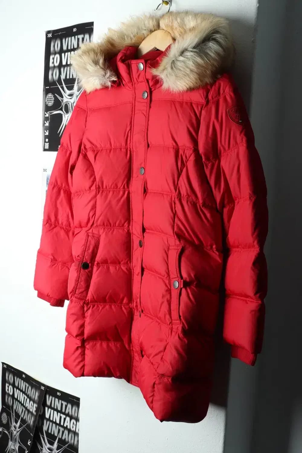 W(XS) 타미힐피거 패딩 점퍼자켓 구스다운 거위털 레드 롱-15D06 상품이미지1