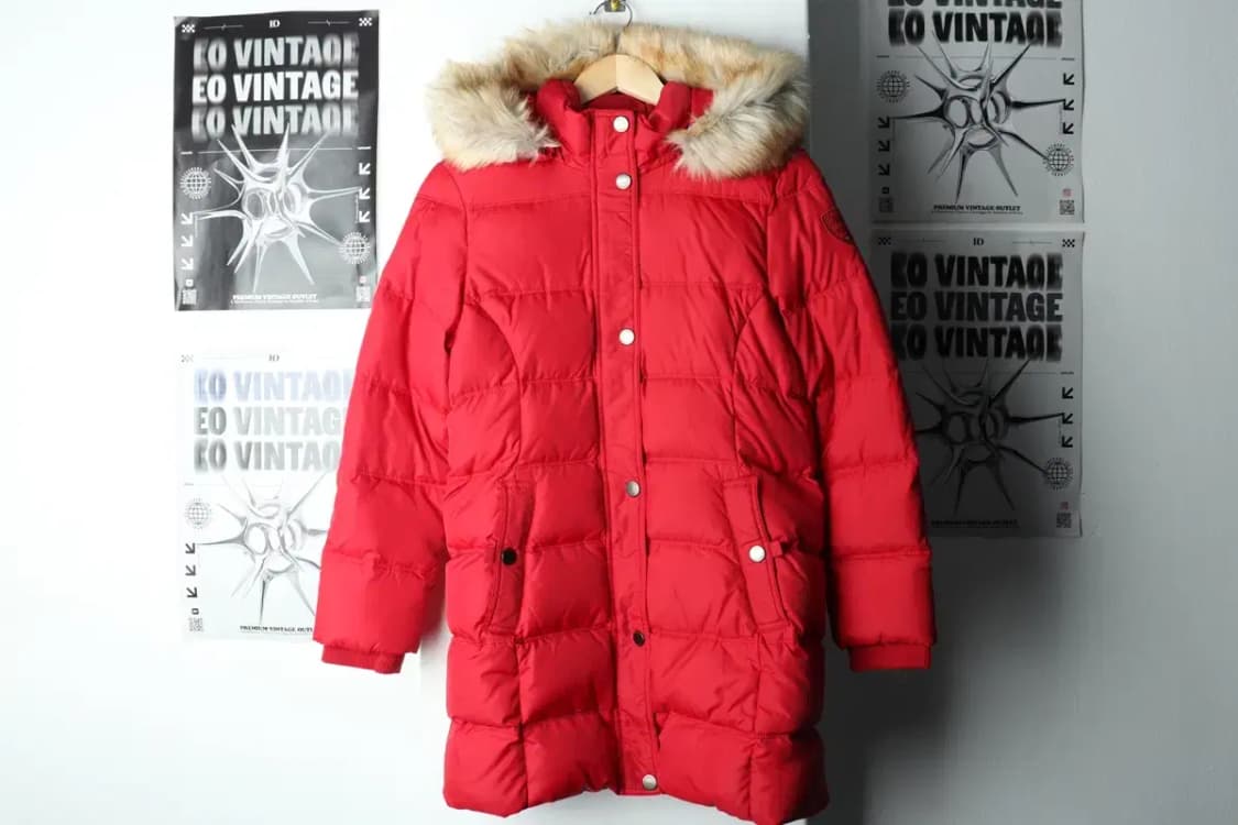 W(XS) 타미힐피거 패딩 점퍼자켓 구스다운 거위털 레드 롱-15D06 상품이미지2