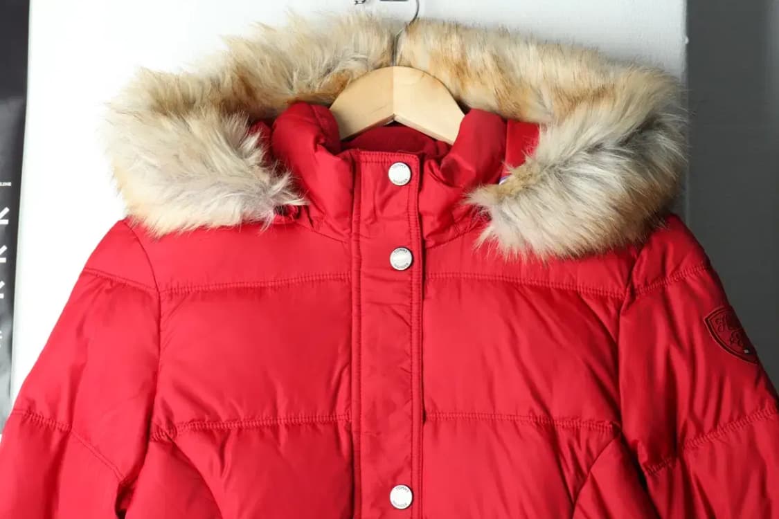 W(XS) 타미힐피거 패딩 점퍼자켓 구스다운 거위털 레드 롱-15D06 상품이미지3