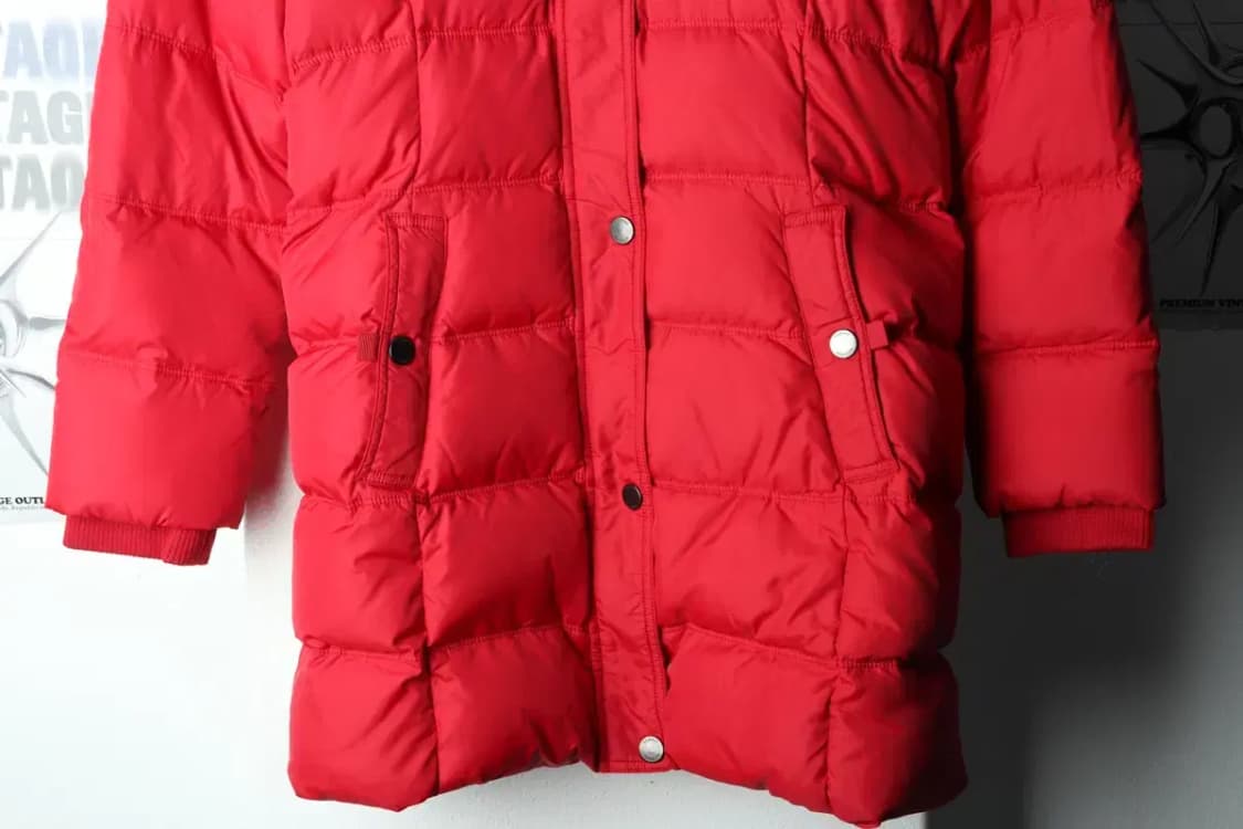 W(XS) 타미힐피거 패딩 점퍼자켓 구스다운 거위털 레드 롱-15D06 상품이미지4