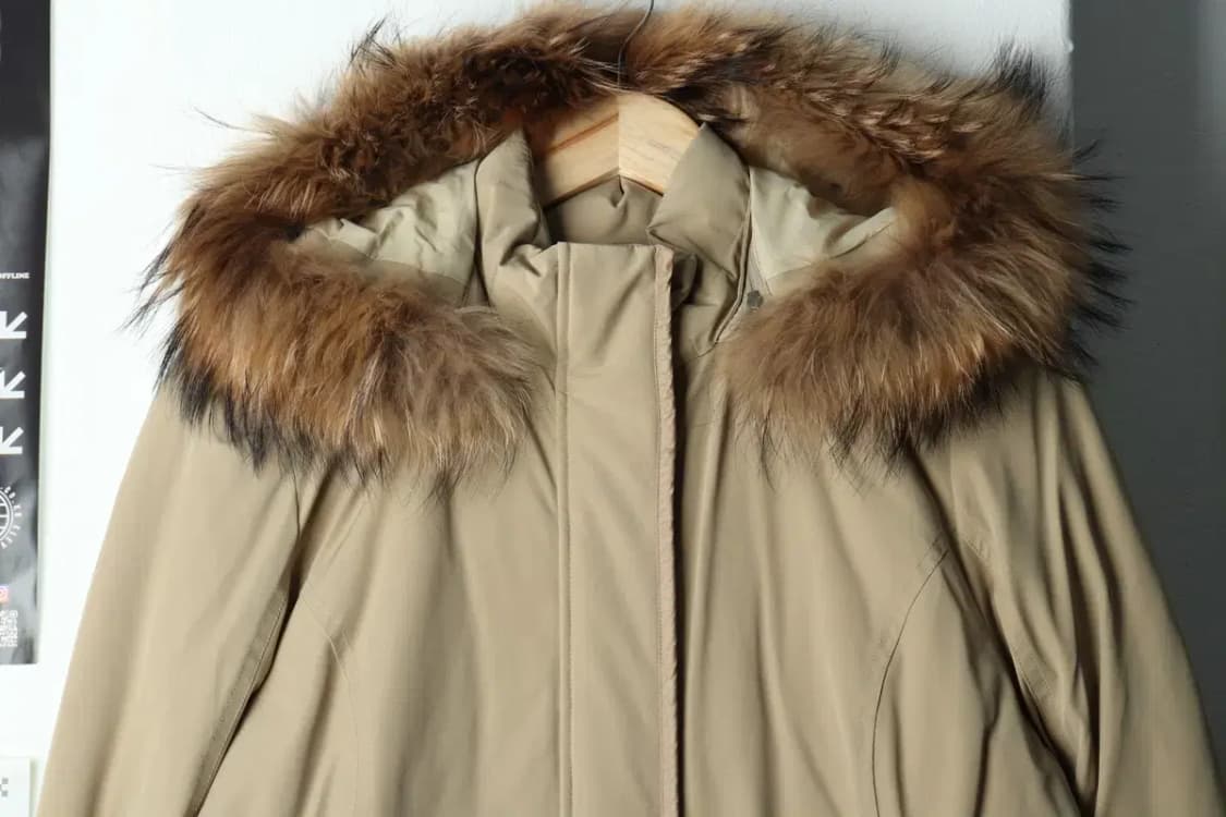 W(L) 헤드 패딩 점퍼자켓 덕다운 베이지 롱-15D08 상품이미지3