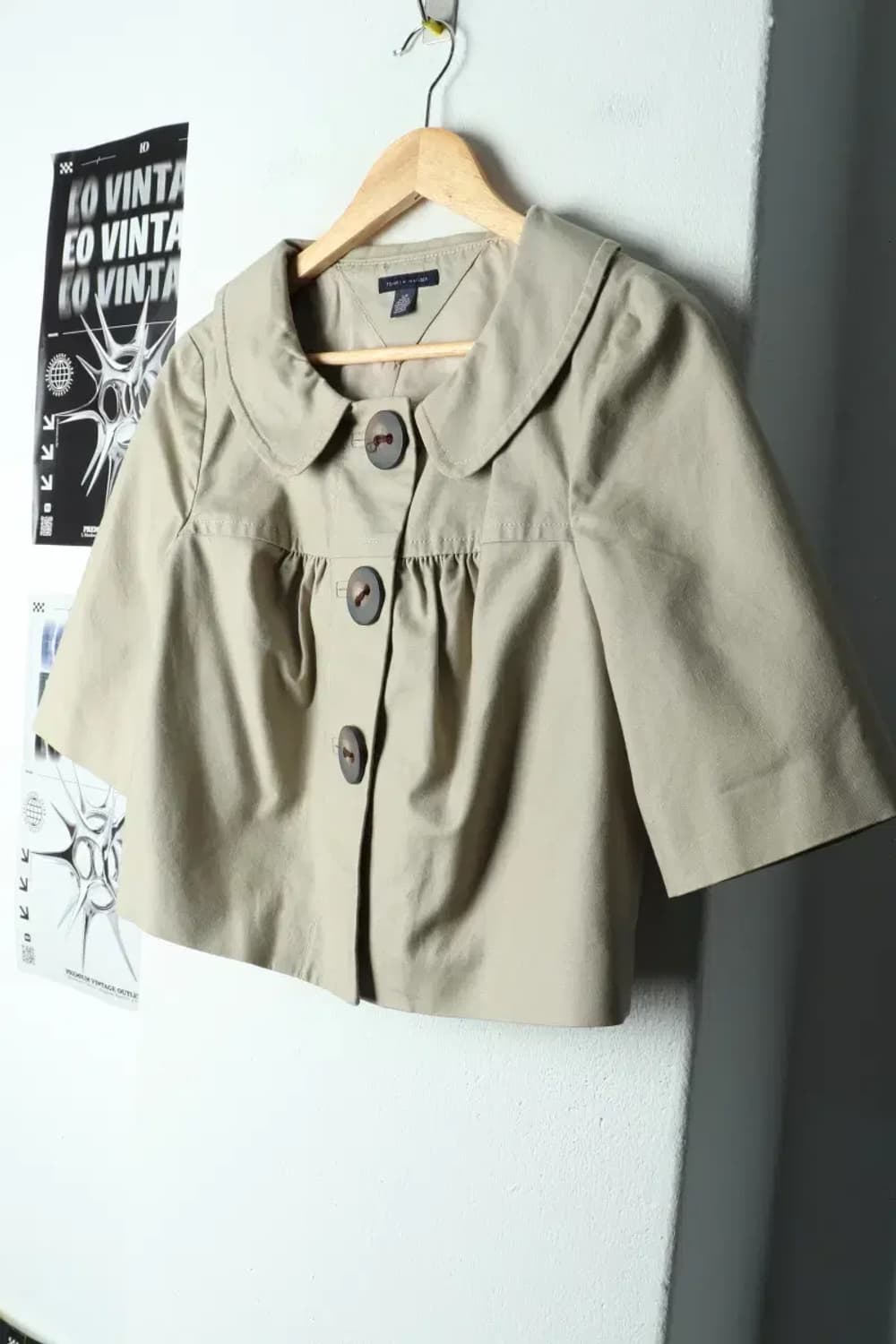 W(S) 타미힐피거 집업 바람막이 점퍼자켓 베이지 크롭-15D0F 상품이미지1