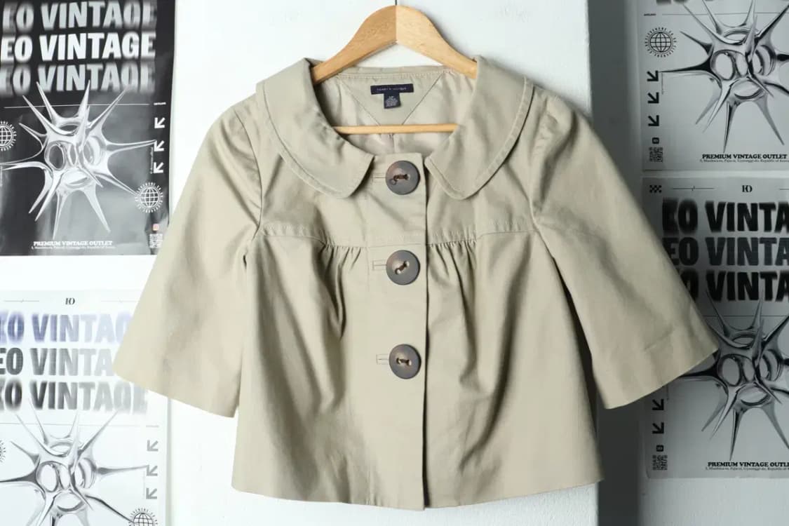 W(S) 타미힐피거 집업 바람막이 점퍼자켓 베이지 크롭-15D0F 상품이미지2