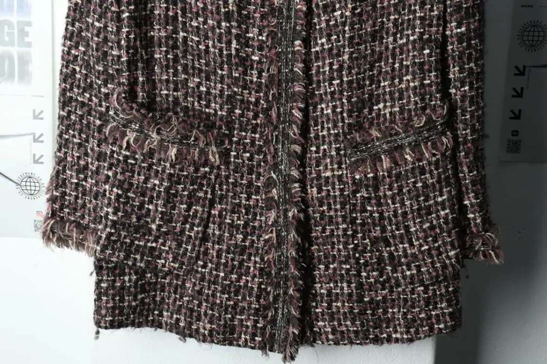 W(S) 마인 집업 바람막이 점퍼자켓 한섬 트위드 핑크 재팬-15D10 상품이미지4