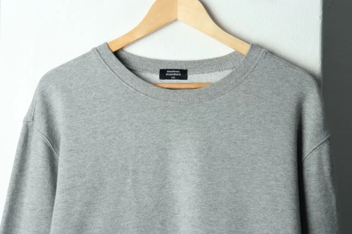 (2XL) 무신사 스탠다드 맨투맨 티셔츠 빅사이즈 그레이 무-15D17 상품이미지3