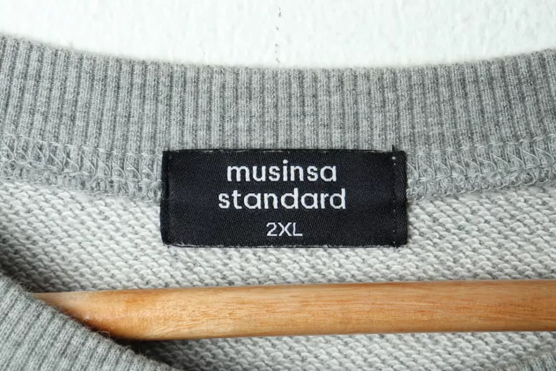 (2XL) 무신사 스탠다드 맨투맨 티셔츠 빅사이즈 그레이 무-15D17 상품이미지5