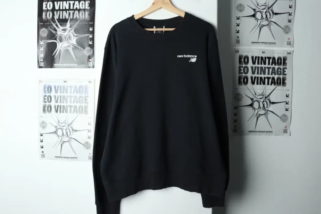 (2XL) 뉴발란스 맨투맨 티셔츠 빅사이즈 기모 블랙-15D1E 상품이미지2