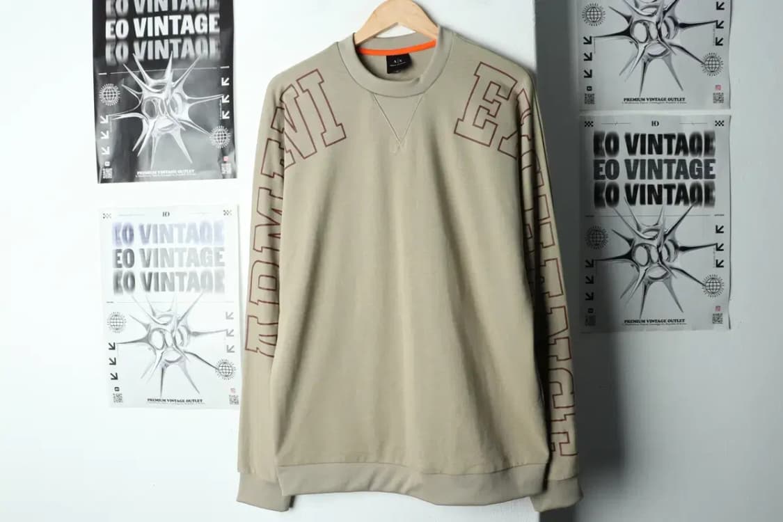 (M-L) 아르마니 맨투맨 티셔츠 레터링 브라운 폴리-15D20 상품이미지2