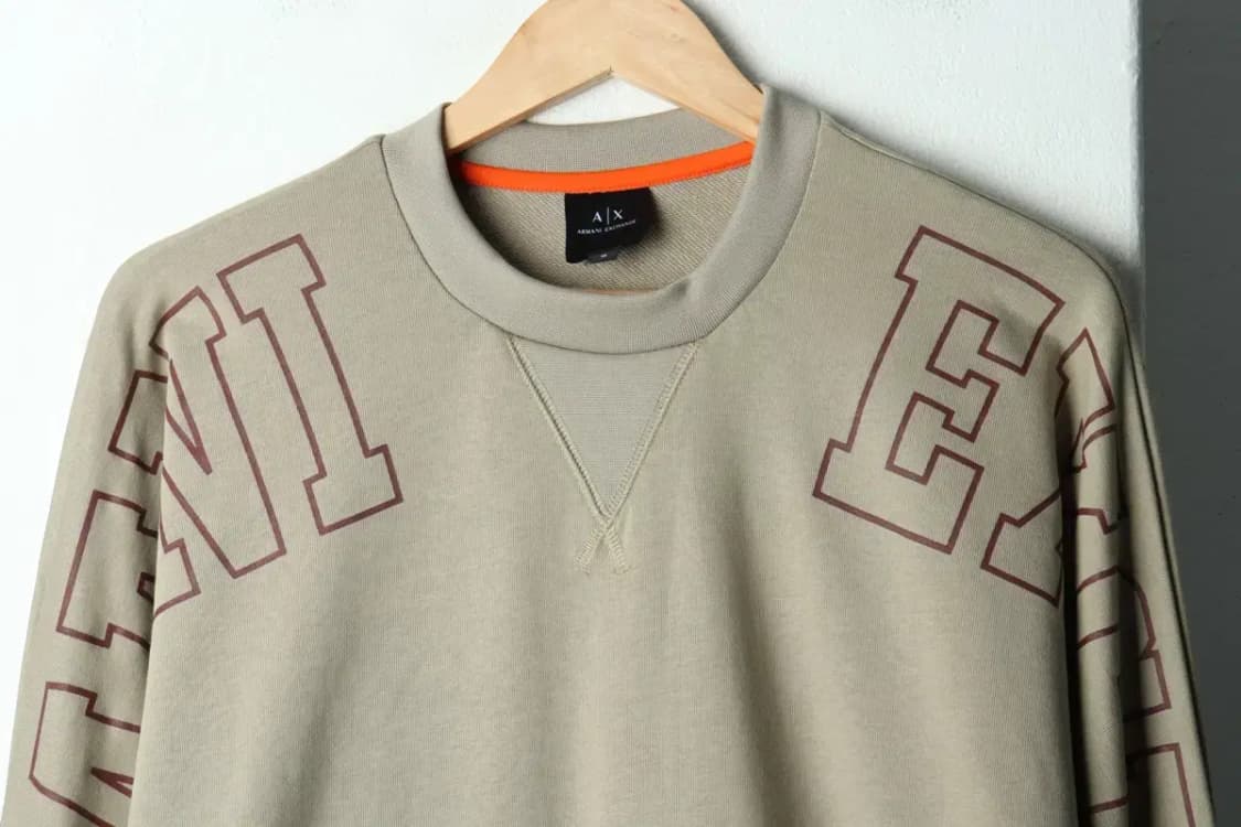 (M-L) 아르마니 맨투맨 티셔츠 레터링 브라운 폴리-15D20 상품이미지3