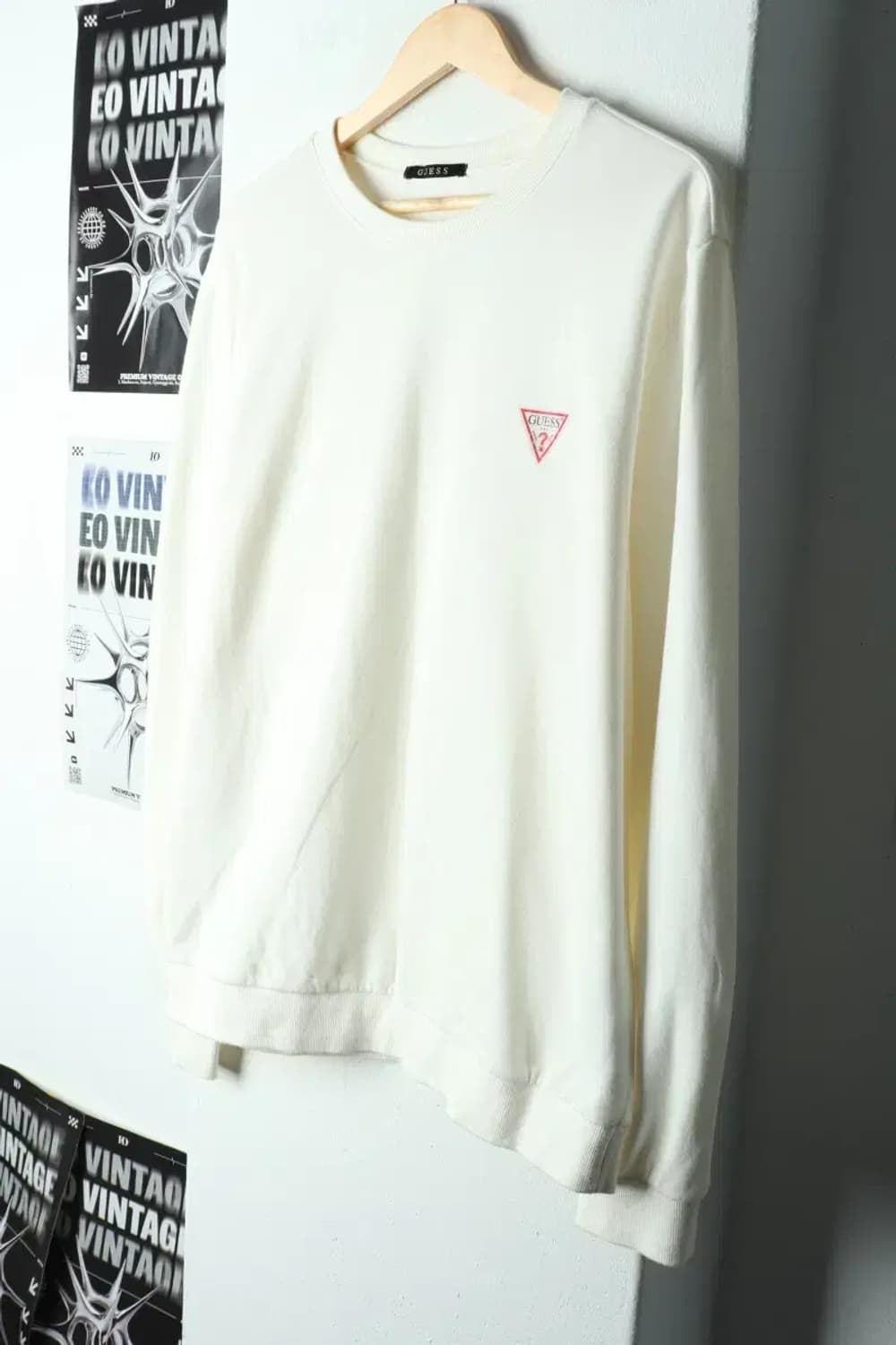 (XL-2XL) 게스 맨투맨 티셔츠 빅사이즈 아이보리-15D23 상품이미지1