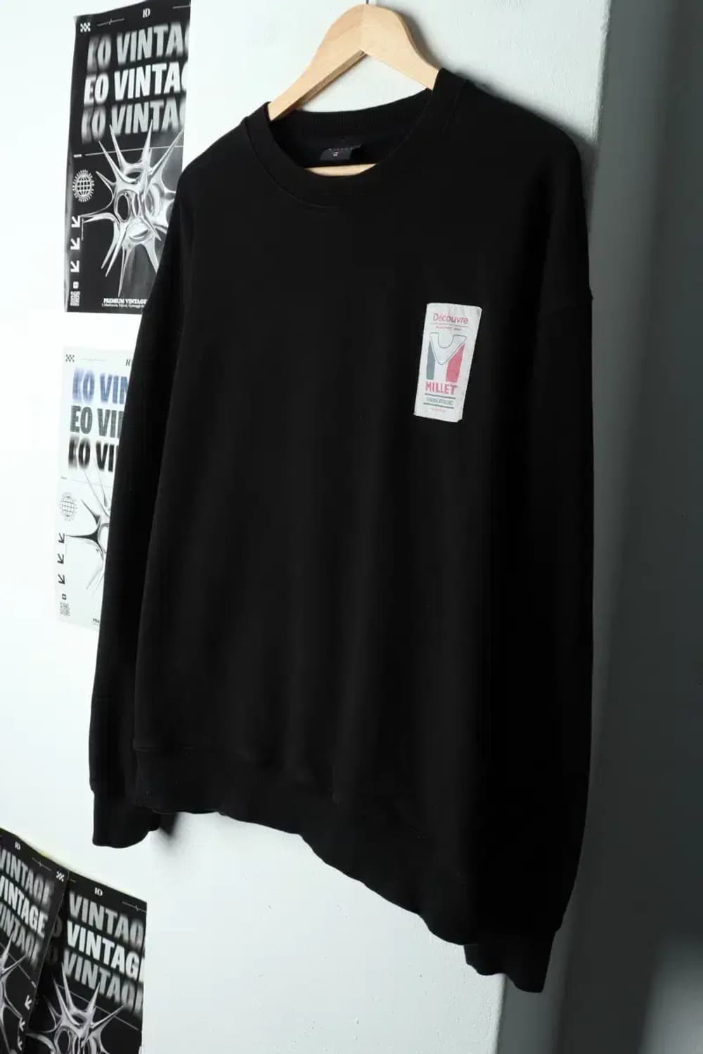 (XL) 밀레 맨투맨 티셔츠 블랙 로고 올드스쿨-15D25 상품이미지1