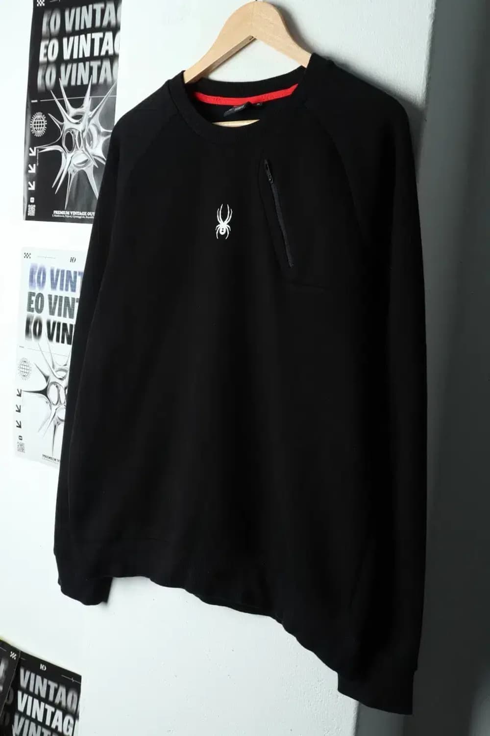 (XL-2XL) 스파이더 맨투맨 티셔츠 나그랑 블랙 올드스쿨-15D26 상품이미지1