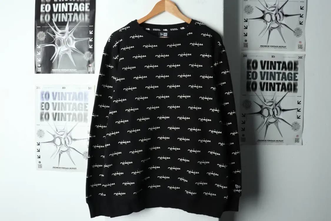 (XL-2XL) 뉴에라 맨투맨 티셔츠 레터링 블랙 유니크-15D27 상품이미지2