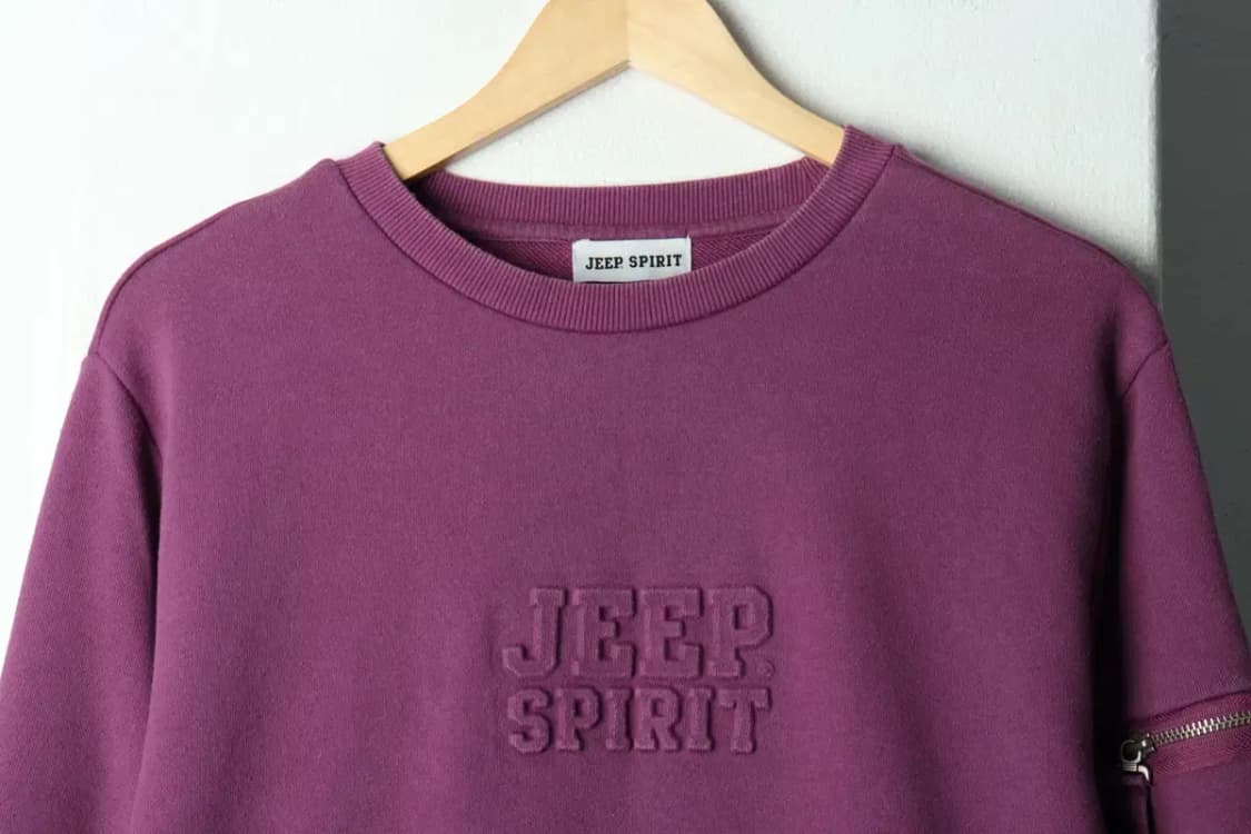 (L-XL) 지프 맨투맨 티셔츠 퍼플 포켓 올드스쿨-15D28 상품이미지3