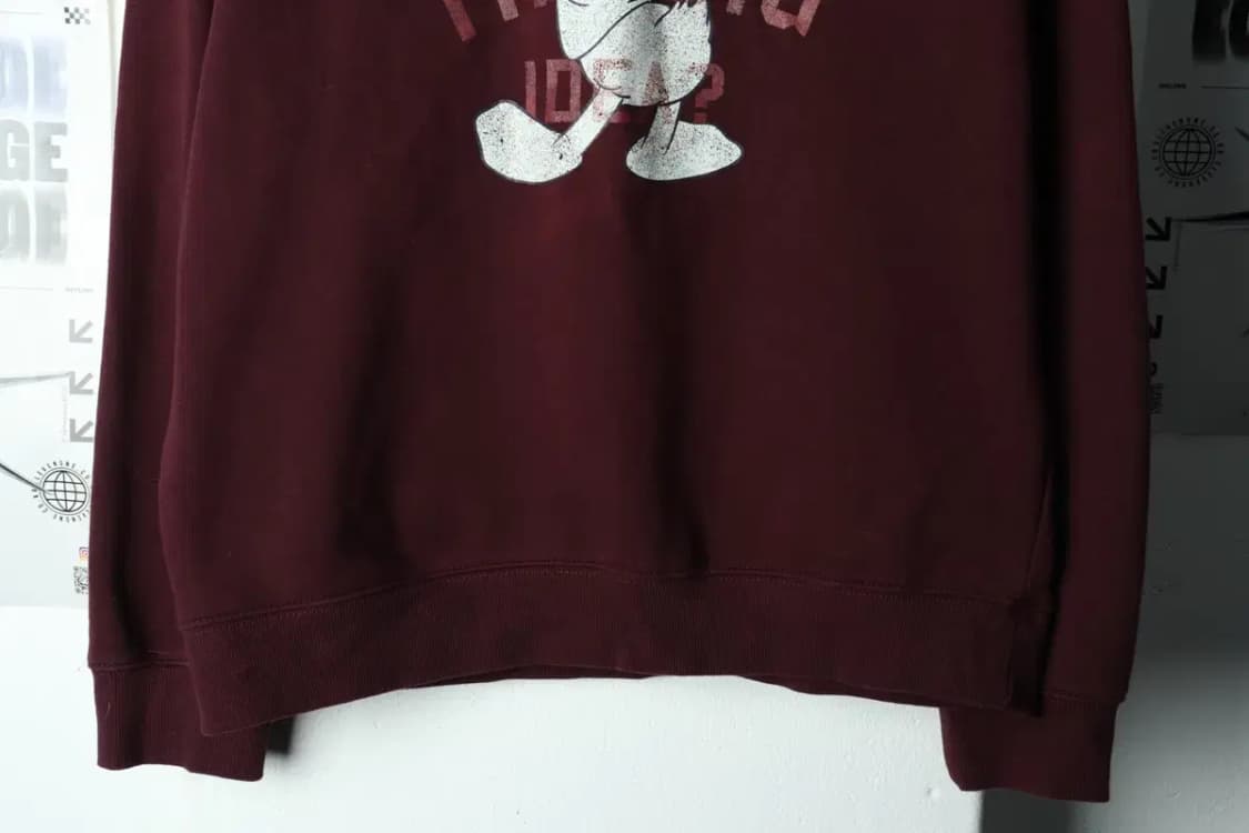 W(XL-2XL) 디즈니 맨투맨 티셔츠 도날드덕 기모 버건디-15D29 상품이미지4