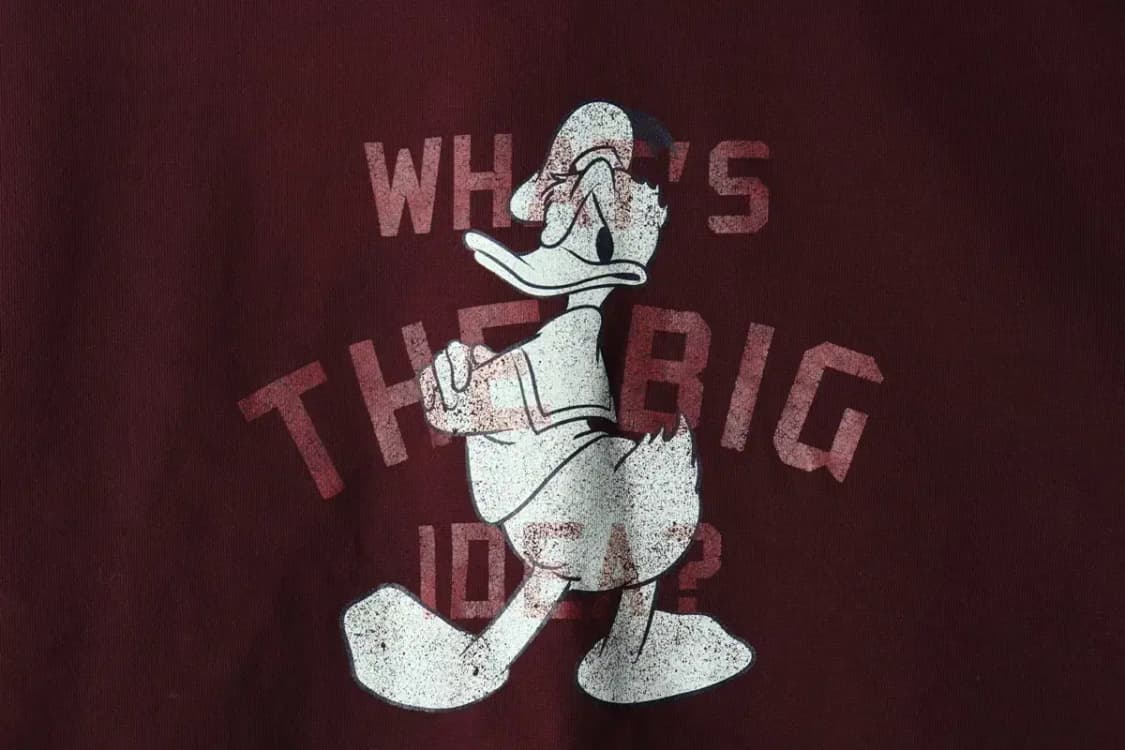 W(XL-2XL) 디즈니 맨투맨 티셔츠 도날드덕 기모 버건디-15D29 상품이미지5