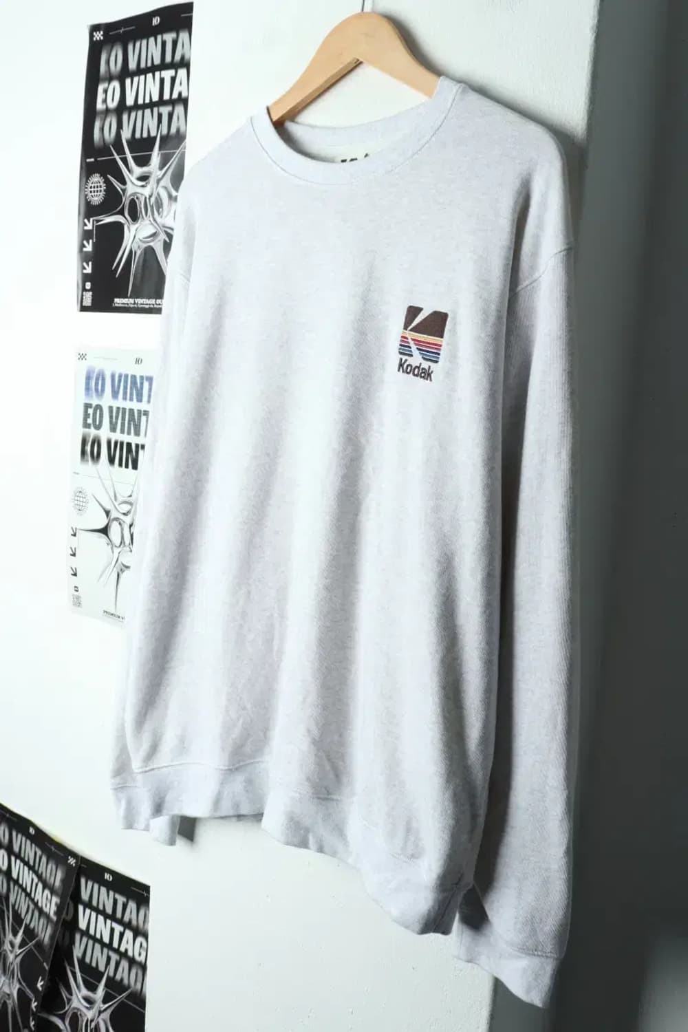 (L-XL) 코닥 맨투맨 티셔츠 멜란지화이트 올드스쿨-15D2A 상품이미지1