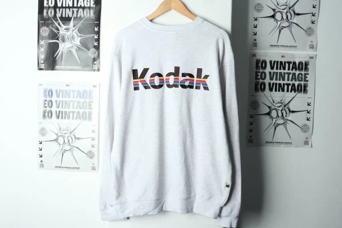 (L-XL) 코닥 맨투맨 티셔츠 멜란지화이트 올드스쿨-15D2A 상품이미지6