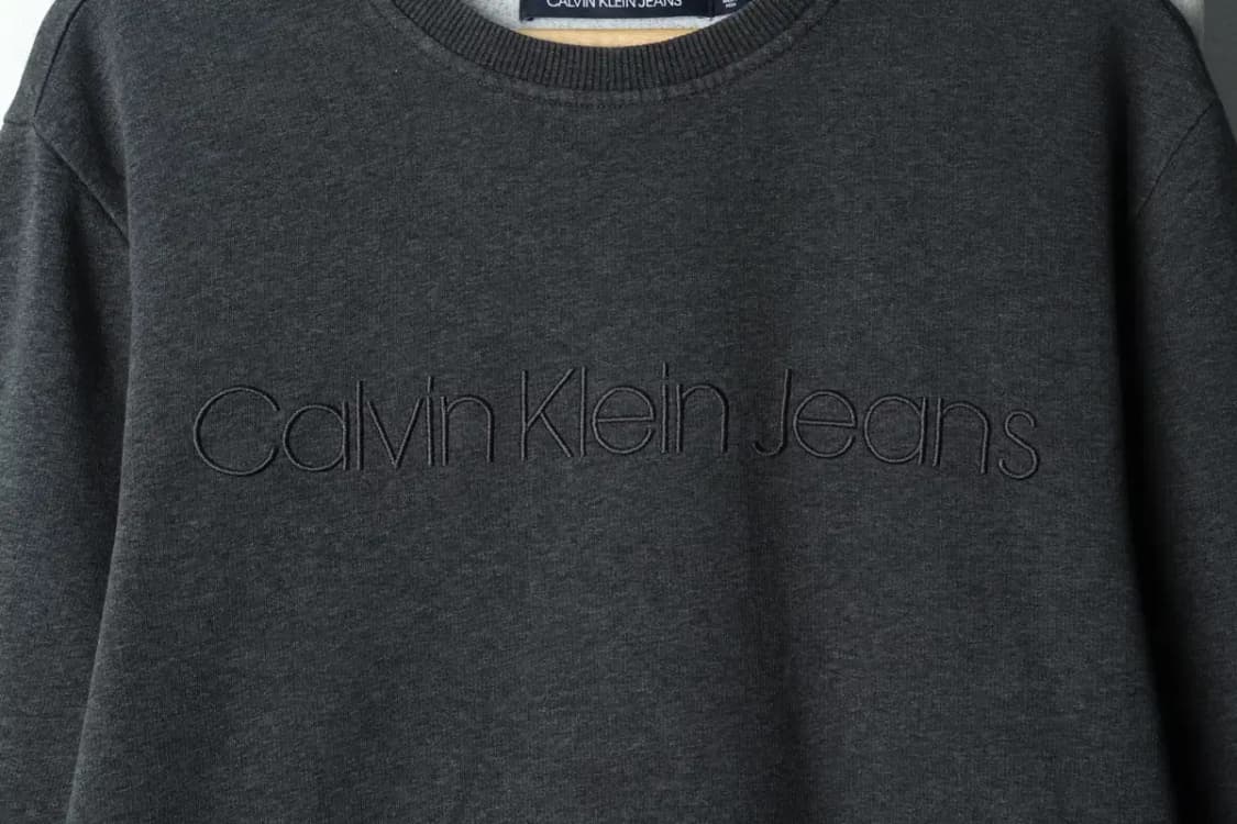 (XL) 캘빈클라인 맨투맨 티셔츠 그레이 로고 올드스쿨-15D2B 상품이미지5