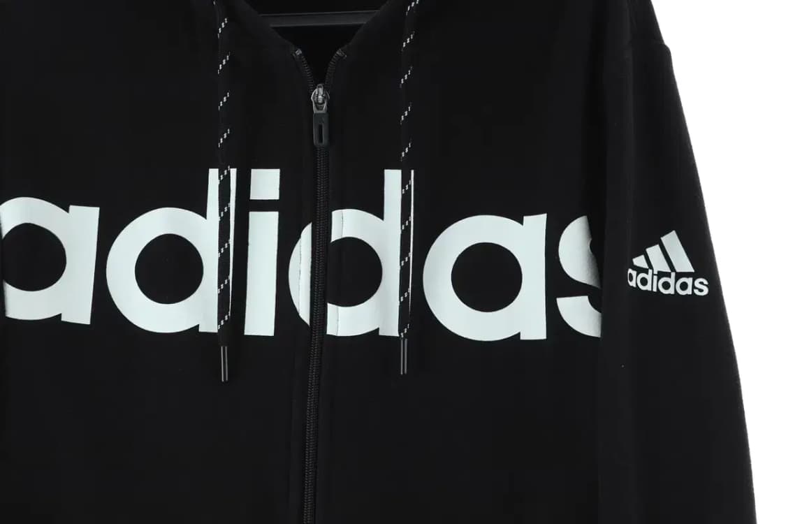 (M) 아디다스 후드집업 빅로고 블랙 올드스쿨 기모-15D76 상품이미지5