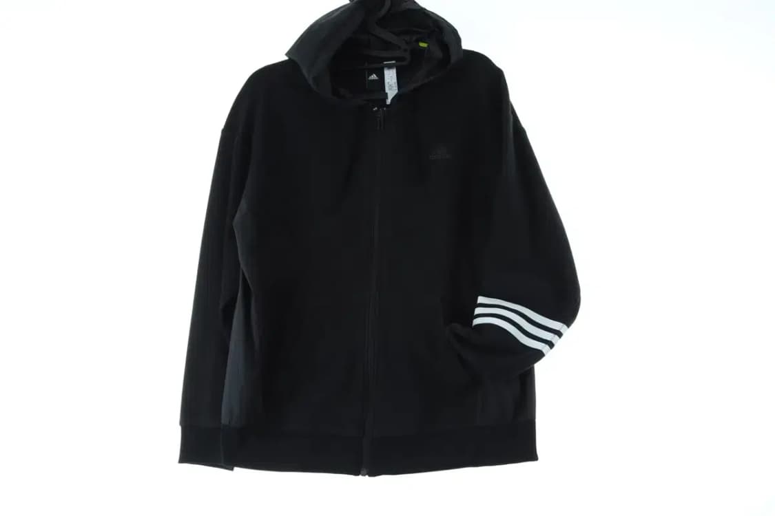 W(M) 아디다스 후드집업 삼선 블랙 소재배색 한정판-15D7E 상품이미지3