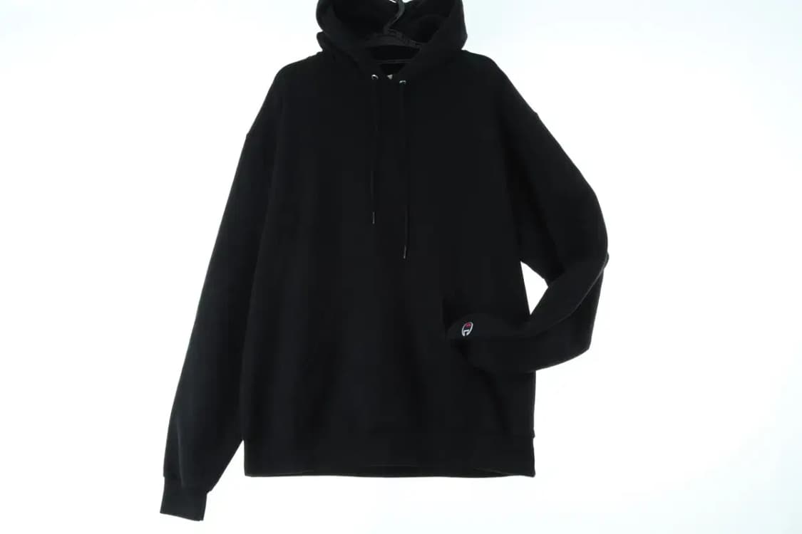 (XL-2XL) 챔피온 후드티셔츠 박시 무지 블랙 기모-15D92 상품이미지2