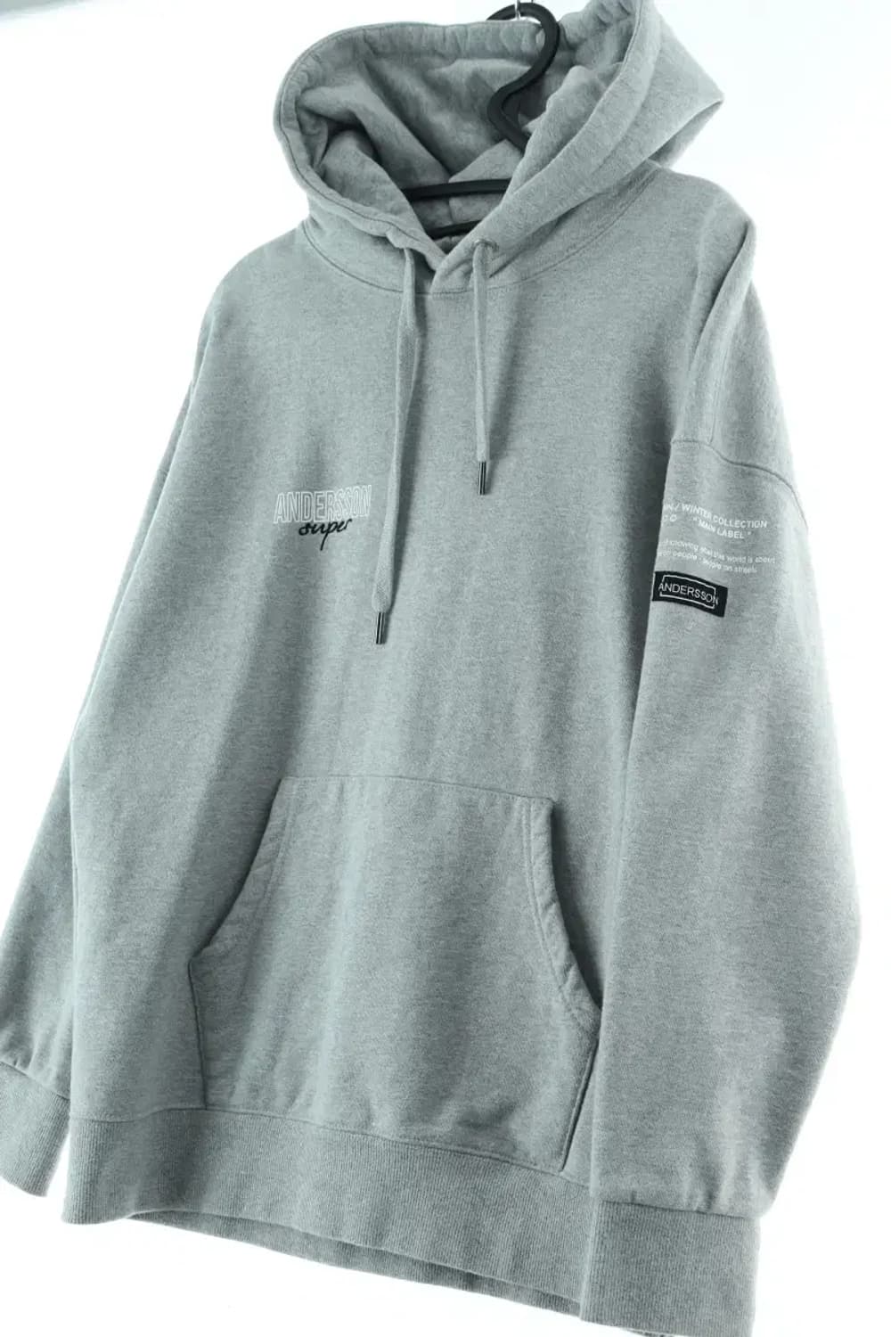 W(S) 앤더슨벨 후드티셔츠 기모 그레이 한정-15D94 상품이미지1