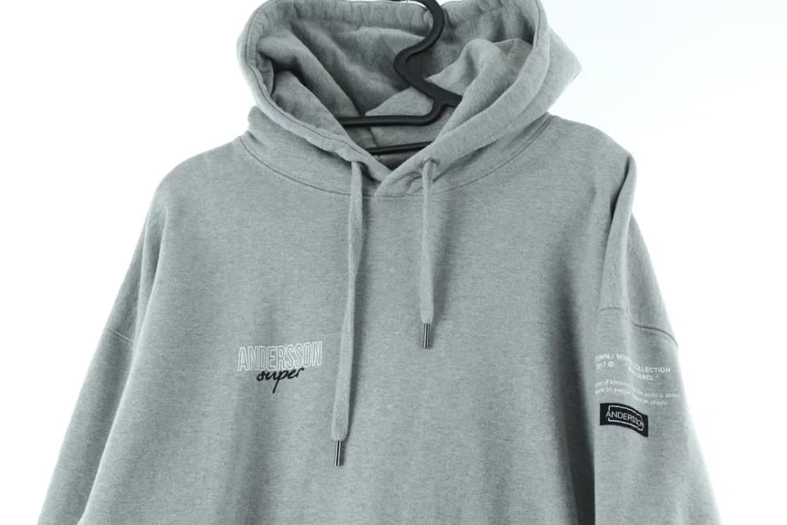 W(S) 앤더슨벨 후드티셔츠 기모 그레이 한정-15D94 상품이미지3