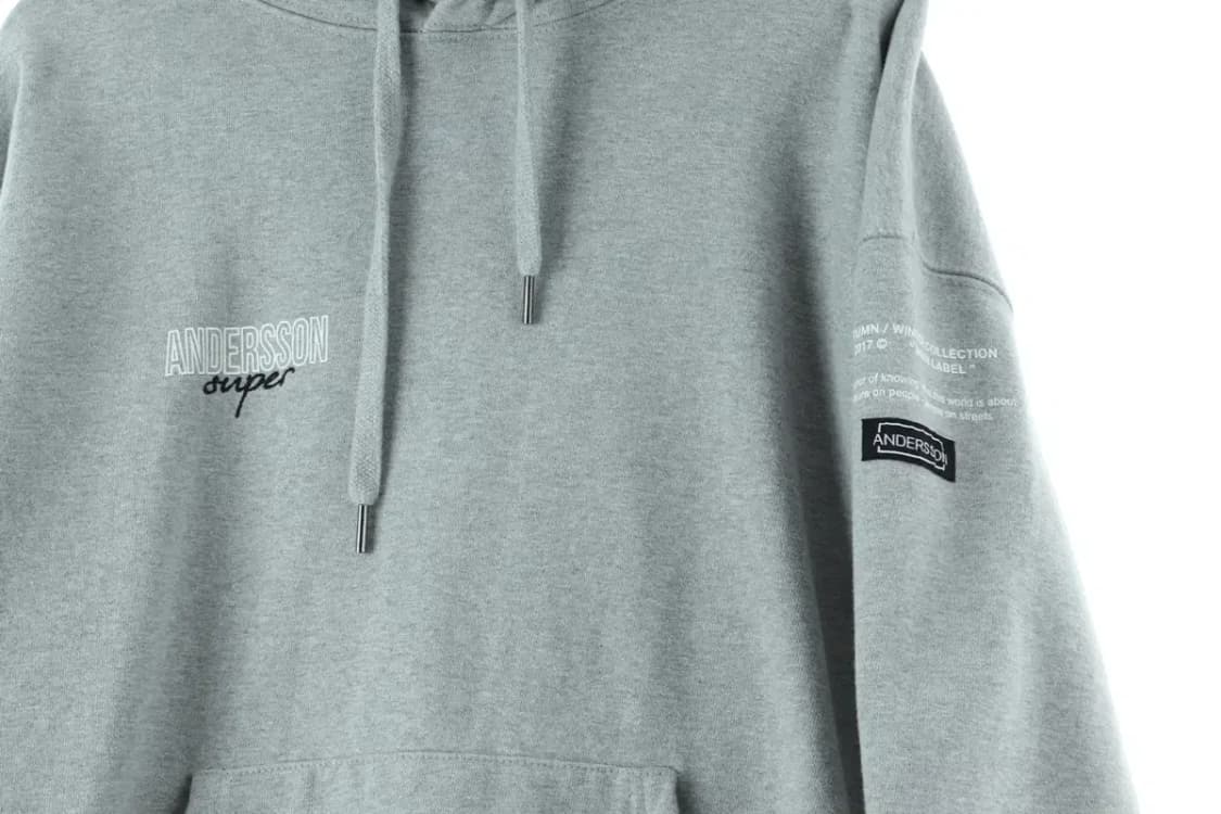 W(S) 앤더슨벨 후드티셔츠 기모 그레이 한정-15D94 상품이미지5