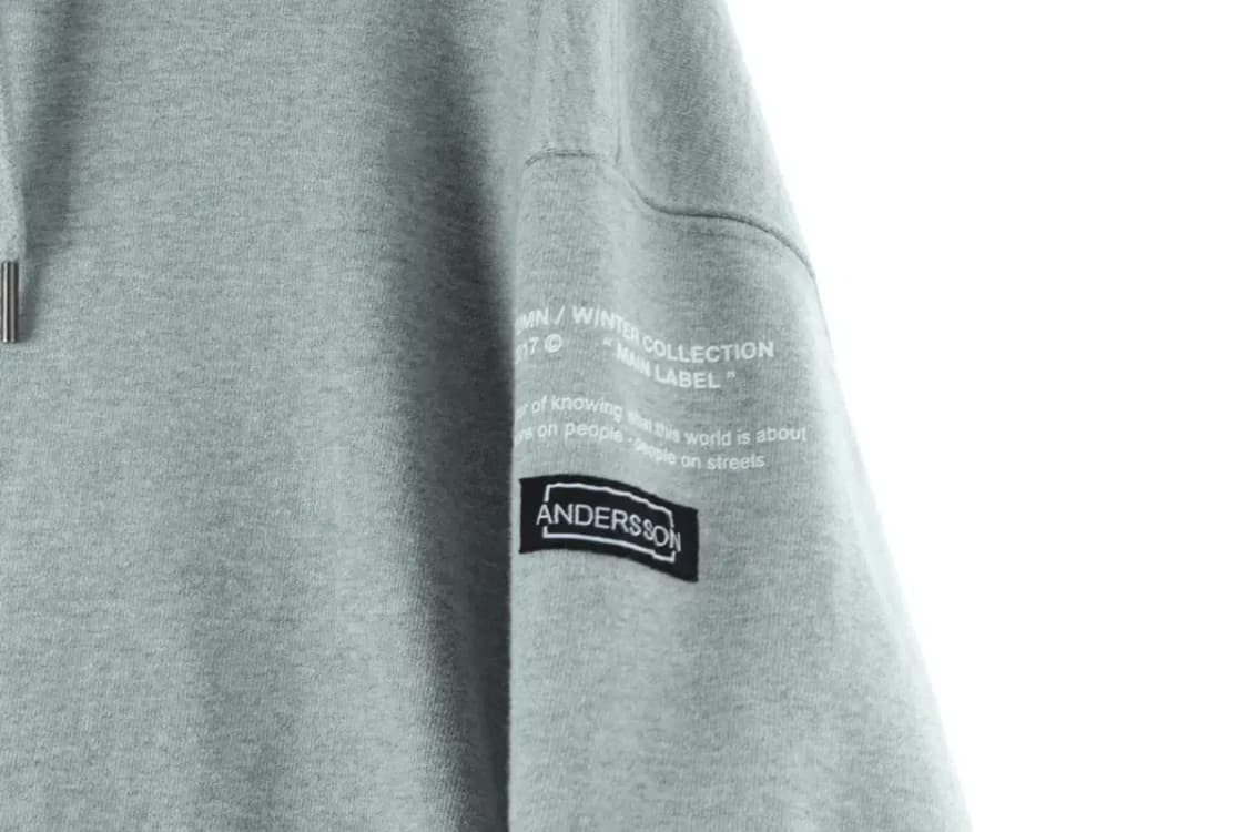 W(S) 앤더슨벨 후드티셔츠 기모 그레이 한정-15D94 상품이미지6