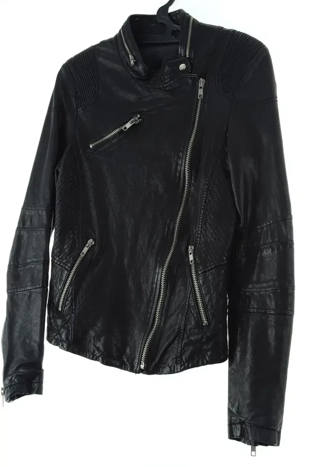 W(S) 브랜드빈티지 집업 바람막이 점퍼자켓 가죽 라이더 블랙-15DB3 상품이미지1