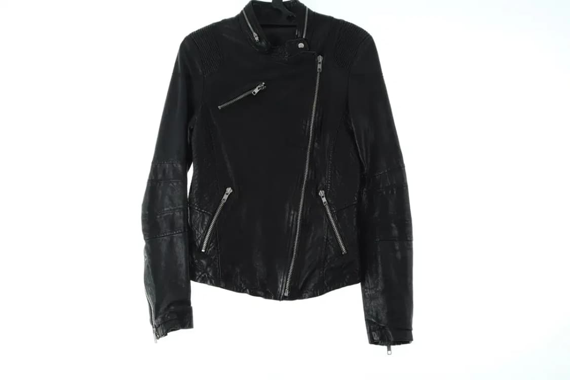 W(S) 브랜드빈티지 집업 바람막이 점퍼자켓 가죽 라이더 블랙-15DB3 상품이미지2