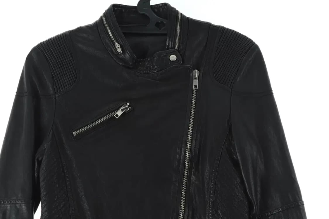 W(S) 브랜드빈티지 집업 바람막이 점퍼자켓 가죽 라이더 블랙-15DB3 상품이미지3