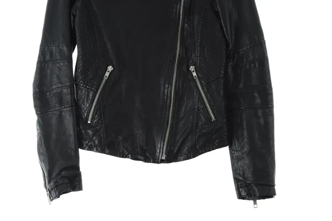 W(S) 브랜드빈티지 집업 바람막이 점퍼자켓 가죽 라이더 블랙-15DB3 상품이미지4