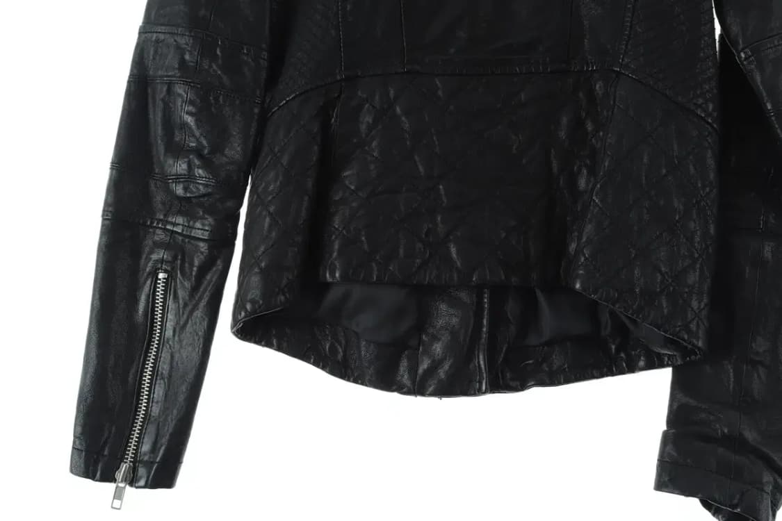 W(S) 브랜드빈티지 집업 바람막이 점퍼자켓 가죽 라이더 블랙-15DB3 상품이미지8