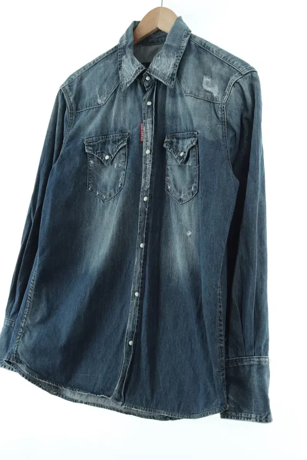 (L) 디스퀘어드 청남방 데님셔츠 워싱 한정 아메카지-15DB6 상품이미지1