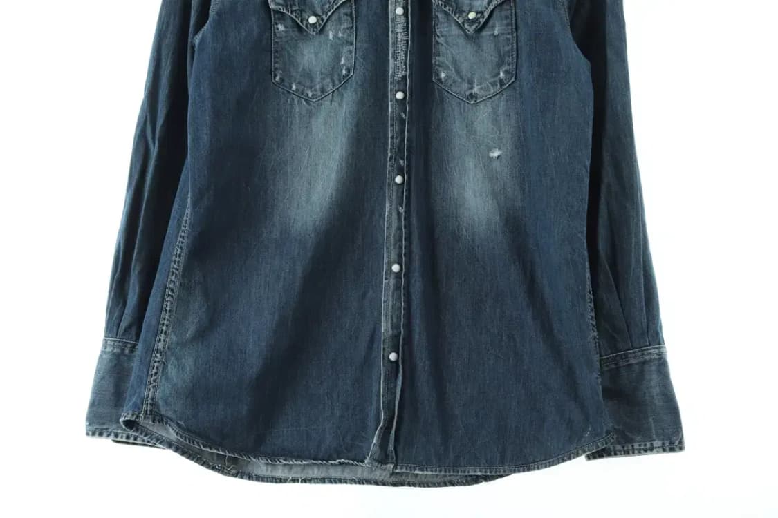 (L) 디스퀘어드 청남방 데님셔츠 워싱 한정 아메카지-15DB6 상품이미지5
