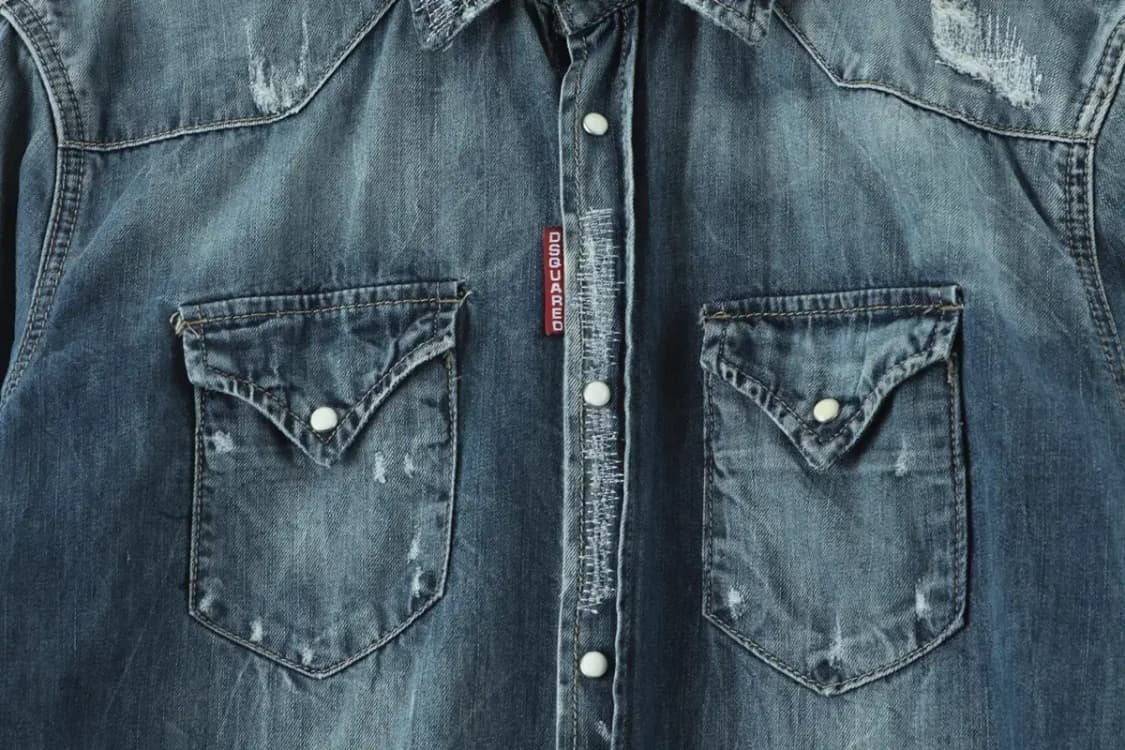 (L) 디스퀘어드 청남방 데님셔츠 워싱 한정 아메카지-15DB6 상품이미지6