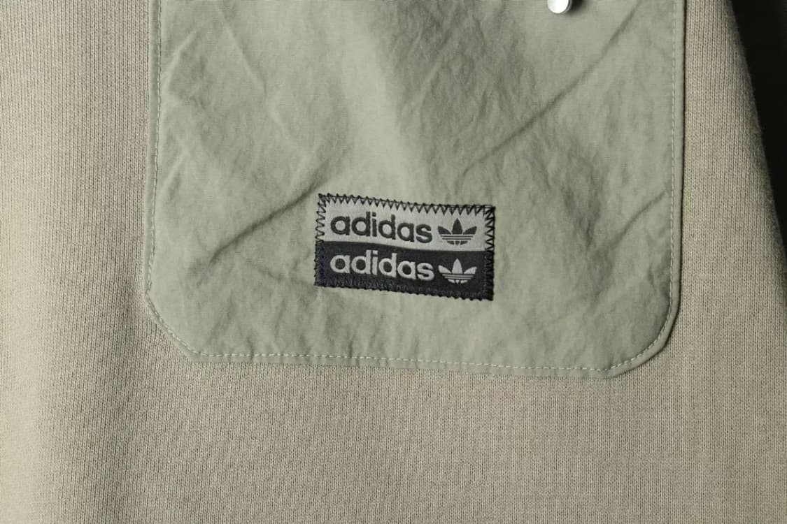 W(M-L) 아디다스 맨투맨 티셔츠 카키 포켓 크롭-15E1A 상품이미지5