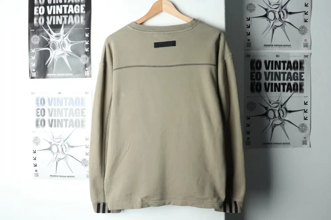 W(M-L) 아디다스 맨투맨 티셔츠 카키 포켓 크롭-15E1A 상품이미지6