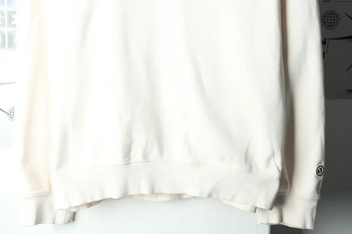 W(XL) 아웃도어 맨투맨 티셔츠 아이보리 기모 올드스쿨 자수-15E1C 상품이미지4