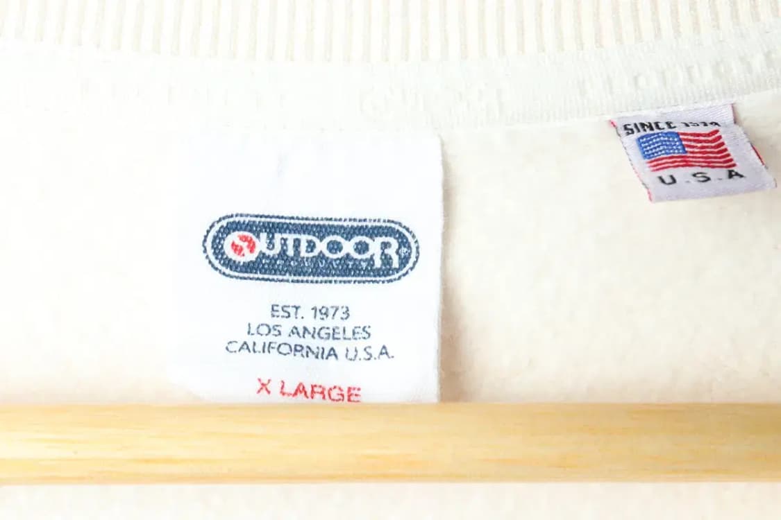 W(XL) 아웃도어 맨투맨 티셔츠 아이보리 기모 올드스쿨 자수-15E1C 상품이미지8