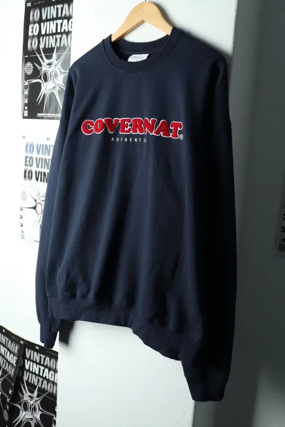 (XL) 커버낫 맨투맨 티셔츠 네이비 기모 올드스쿨-15E20 상품이미지1