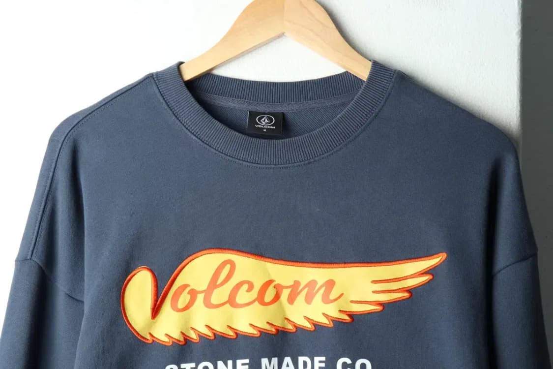 (M-L) 볼컴 맨투맨 티셔츠 네이비 플레임 올드스쿨-15E24 상품이미지3