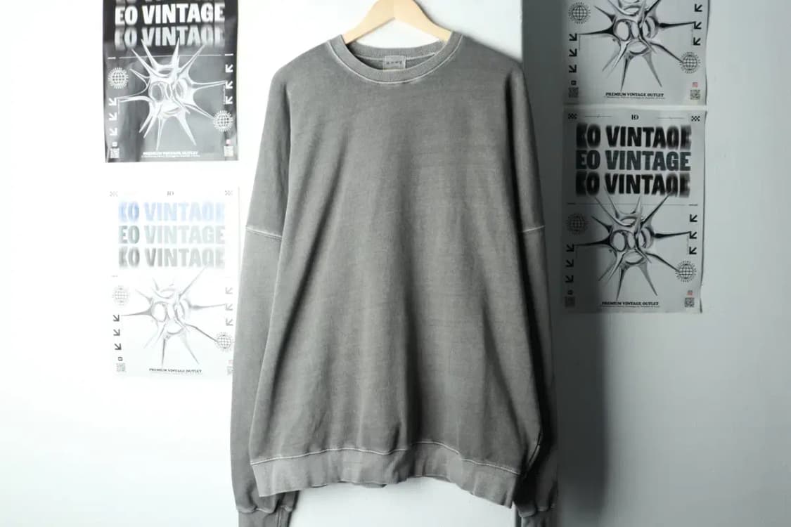 (F) 브랜드빈티지 맨투맨 티셔츠 빅사이즈 피그먼트 그레이-15E26 상품이미지2