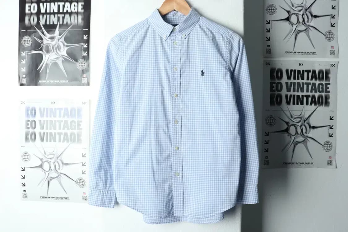 W(S) 폴로 랄프로렌 셔츠 남방 연블루 체크 포니-15E94 상품이미지2