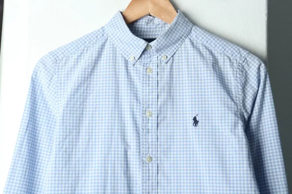 W(S) 폴로 랄프로렌 셔츠 남방 연블루 체크 포니-15E94 상품이미지3