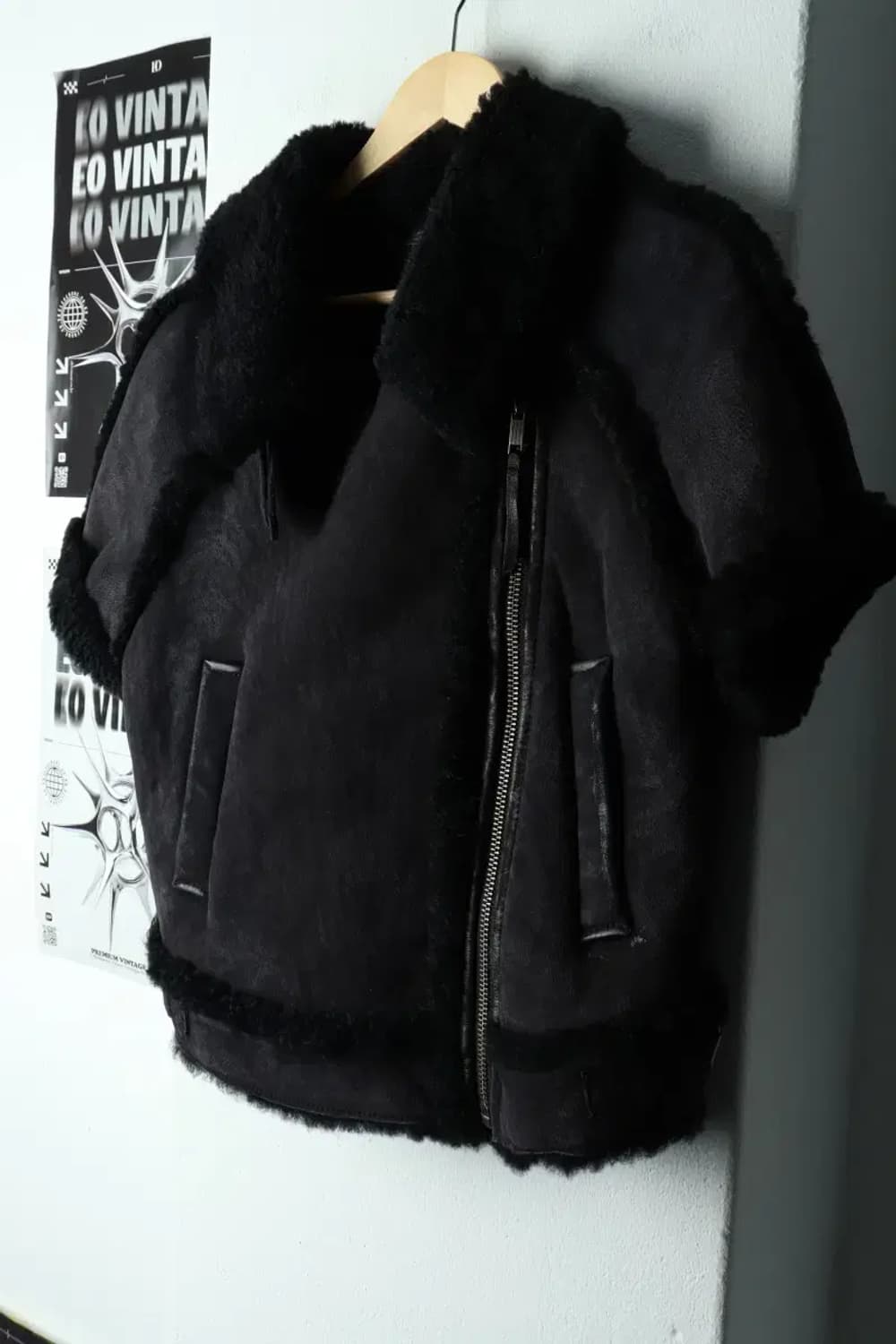 W(M-L) 디젤 집업 바람막이 점퍼자켓 반팔 무스탕 양가죽-15E99 상품이미지1